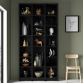 BILLY Bookcase comb w extension units, black oak effect, 120x28x237 cm