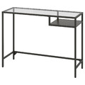 VITTSJÖ Laptop table, black-brown, glass, 100x36 cm