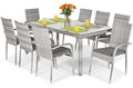 Large Outdoor Dining Furniture Set for 8 people MALAGA, grey