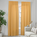 VÄXELBRUK Curtains, 1 pair, yellow, 140x300 cm