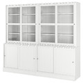 HAVSTA Storage comb w sliding glass doors, white, 242x47x212 cm