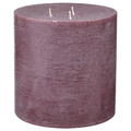 GRÄNSSKOG Unscented pillar candle, 3 wick, brown-red, 14 cm