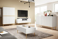 TV Cabinet Nicole 150 cm, matt white/gold legs