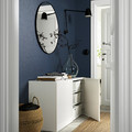 BESTÅ Storage combination with doors, white, Selsviken high-gloss/white, 120x42x65 cm