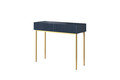 Modern Console Table Dresser Dressing Table Nicole, dark blue, gold legs