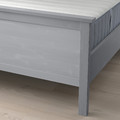 HEMNES Bed frame with mattress, grey stain/Valevåg medium firm, 140x200 cm