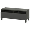 BESTÅ TV bench with drawers, dark grey/Lappviken/Stubbarp dark grey, 120x42x48 cm