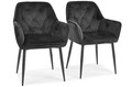 Glamour Chair with Armrests EMMA, velvet, black