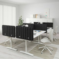 BEKANT Desk with screen, white/dark grey, 320x160 48 cm
