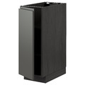 METOD Base cabinet with shelves, black/Voxtorp dark grey, 30x60 cm