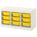 TROFAST Storage combination with boxes, white, yellow, 99x44x56 cm
