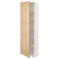 METOD High cabinet with shelves, white/Forsbacka oak, 60x37x200 cm