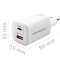 Qoltec Wall Charger EU Plug GaN ULTRA 65W 5V 20V, 2.25A 3.25A