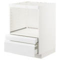 METOD / MAXIMERA Base cabinet f combi micro/drawers, white/Voxtorp high-gloss/white, 60x60 cm