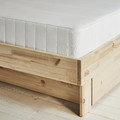 GLAMBERGET Bed frame with storage and mattress, pine/Åkrehamn medium firm, 90x200 cm