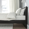 MALM Bed frame with mattress, black-brown/Valevåg medium firm, 160x200 cm