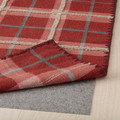 PYSSLINGGRÄS Rug, flatwoven, red check/handmade, 170x240 cm