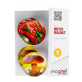 Glass Motiv Magnet 3.5cm 2pcs Pepper/Mushroom