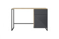 Desk with Drawer Asha 120 cm, artisan, matt rivier stone, black frame