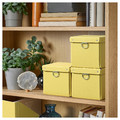 NIMM Storage box with lid, yellow, 16.5x16.5x15 cm