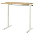 MITTZON Desk sit/stand, electric oak veneer/white, 120x80 cm