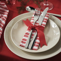 VINTERFINT Paper napkin, stripe pattern red/white, 38x38 cm