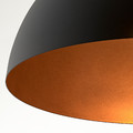 DYVIKA Pendant lamp shade, black/copper-colour, 35 cm