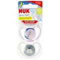 NUK Soother Pacifier Space Night 2pcs 18-36m, lilac/white