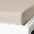 NATTJASMIN Fitted sheet, light beige, 140x200 cm