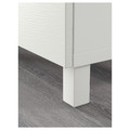BESTÅ Storage combination with drawers, Laxviken white/Selsviken high-gloss/beige, 180x40x74 cm