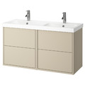 HAVBÄCK / ORRSJÖN Wash-stand/wash-basin/taps, beige, 122x49x69 cm