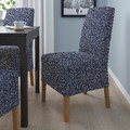 BERGMUND Chair w medium long cover, oak effect/Ryrane dark blue