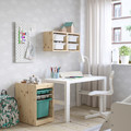 TROFAST Storage combination with box/trays, light white stained pine turquoise/grey, 32x44x52 cm