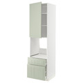 METOD / MAXIMERA Hi cab f ov w dr/2 frnt/1 m/1 h drw, white/Stensund light green, 60x60x220 cm