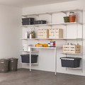 BOAXEL / LAGKAPTEN Shelving unit with table top, white, 250x62x201 cm