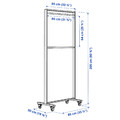 MITTZON Frame w castors/coat rack/disp shlf, white, 85x205 cm