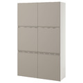 BESTÅ Storage combination with doors, white Hammarsmed/beige, 120x42x193 cm