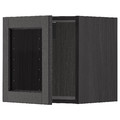 METOD Wall cabinet with glass door, black/Lerhyttan black stained, 40x40 cm