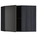 METOD Corner wall cabinet with shelves, black/Upplöv matt anthracite, 68x60 cm