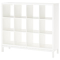 KALLAX Shelving unit with underframe, white/white, 147x129 cm