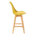 Bar Stool Norden Wood, low, PP, yellow