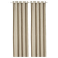 BIRTNA Block-out curtains, 1 pair, beige, 145x300 cm