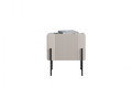 Bedside Table Nightstand Malmi 45 cm, cashmere, crema bianca, black legs