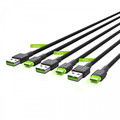 Green Cell Set 3x Ray USB-C Cable 30cm, 120cm, 200cm with green LED backlight, fast charging UC, QC 3.0