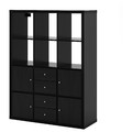 KALLAX Shelving unit with 6 inserts, black-brown, 112x147 cm