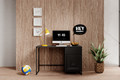 Desk with Drawer Asha 120 cm, matt black, black frame