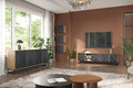 Four-Door Cabinet Asha 200 cm, metal legs, artisan/rivier stone mat