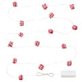 STRÅLA LED lighting chain with 15 lights, battery-operated/gift box