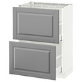 METOD / MAXIMERA base cab 2 fronts/2 medium drwrs, white/Bodbyn grey, 60x37 cm