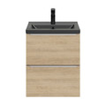 Goodhome Wall-mounted Basin Cabinet Imandra Slim 50cm, oak